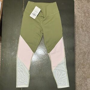 Fabletics Kids Green and Pink Leggings